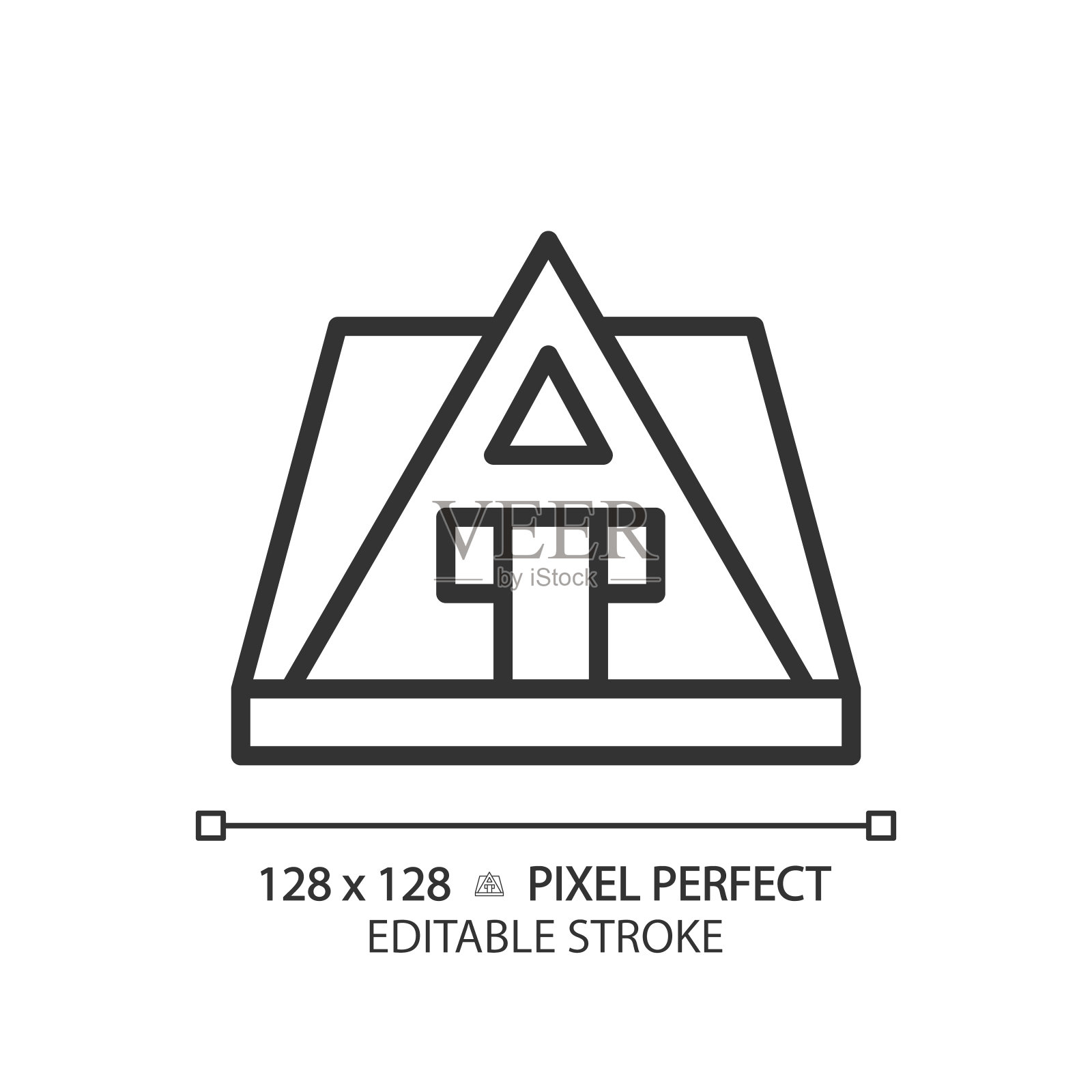 a框房子像素完美线性图标插画图片素材