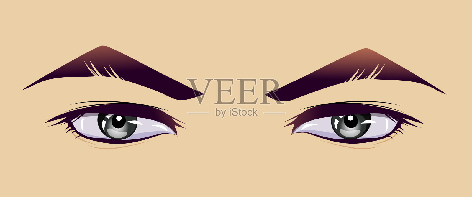 眼睛年轻的男人在动漫，漫画风格。设计元素图片