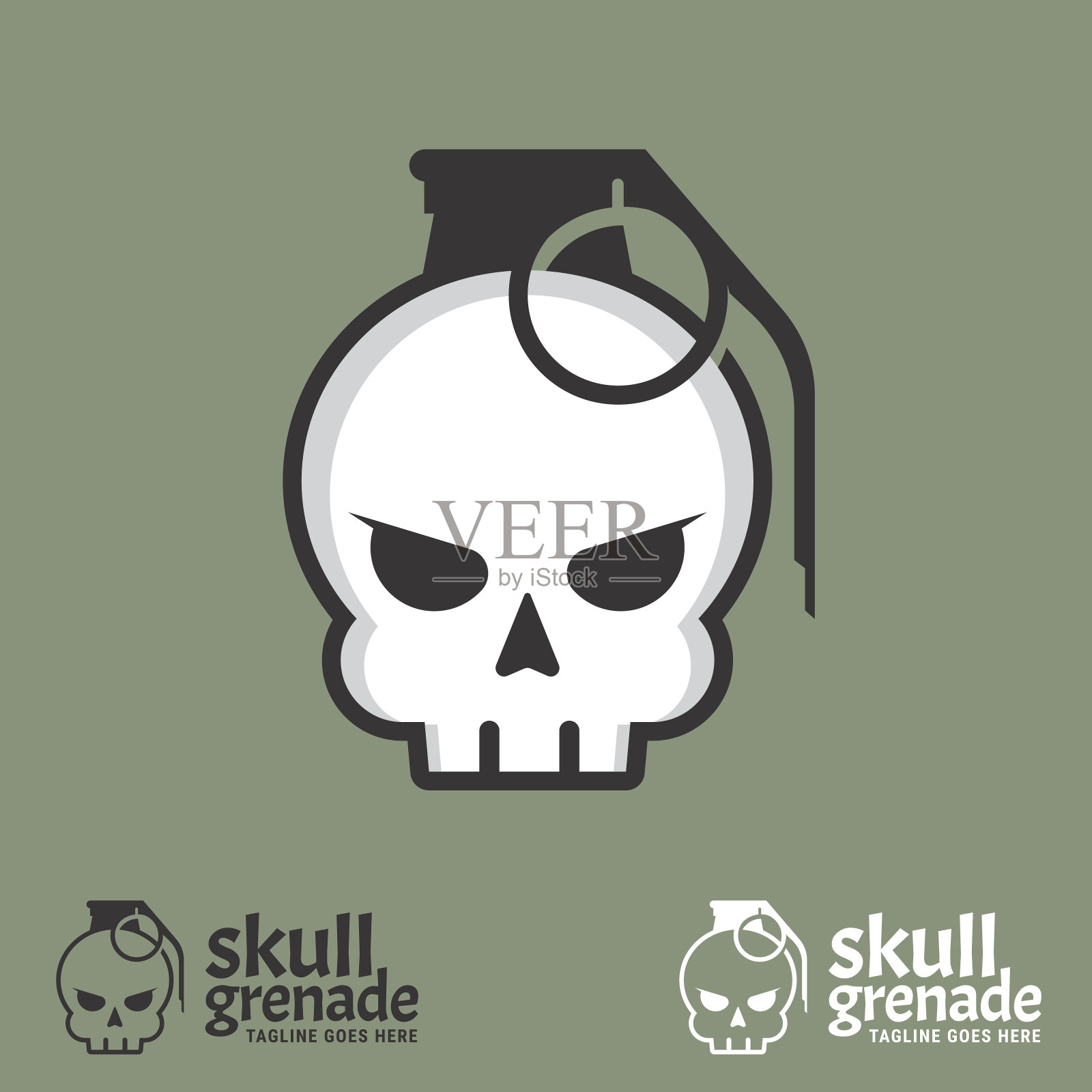 骷髅手雷符号插画图片素材