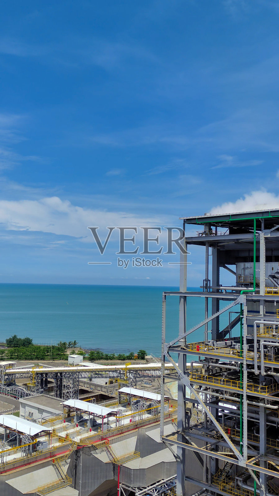 锅炉火力发电厂的俯视图照片摄影图片