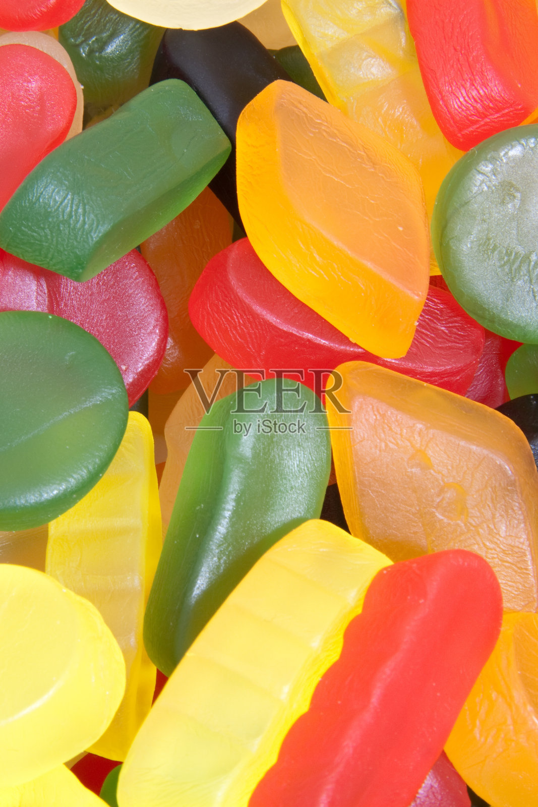 彩色橡皮糖的特写镜头照片摄影图片