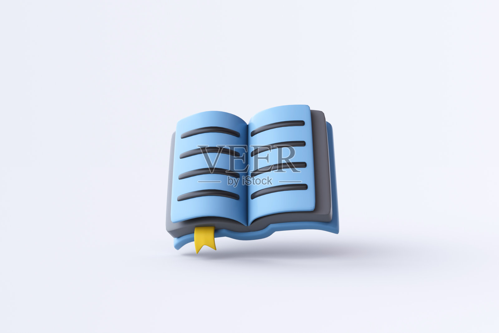 在白色背景上打开书的3d渲染。照片摄影图片