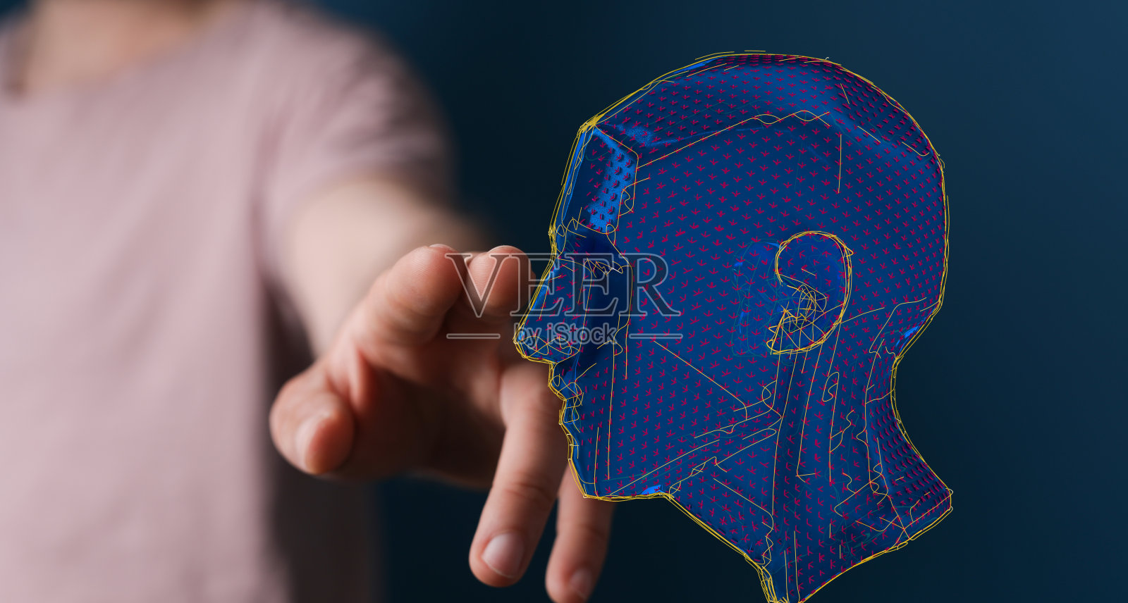 人手展示人工智能和创意大脑概念照片摄影图片