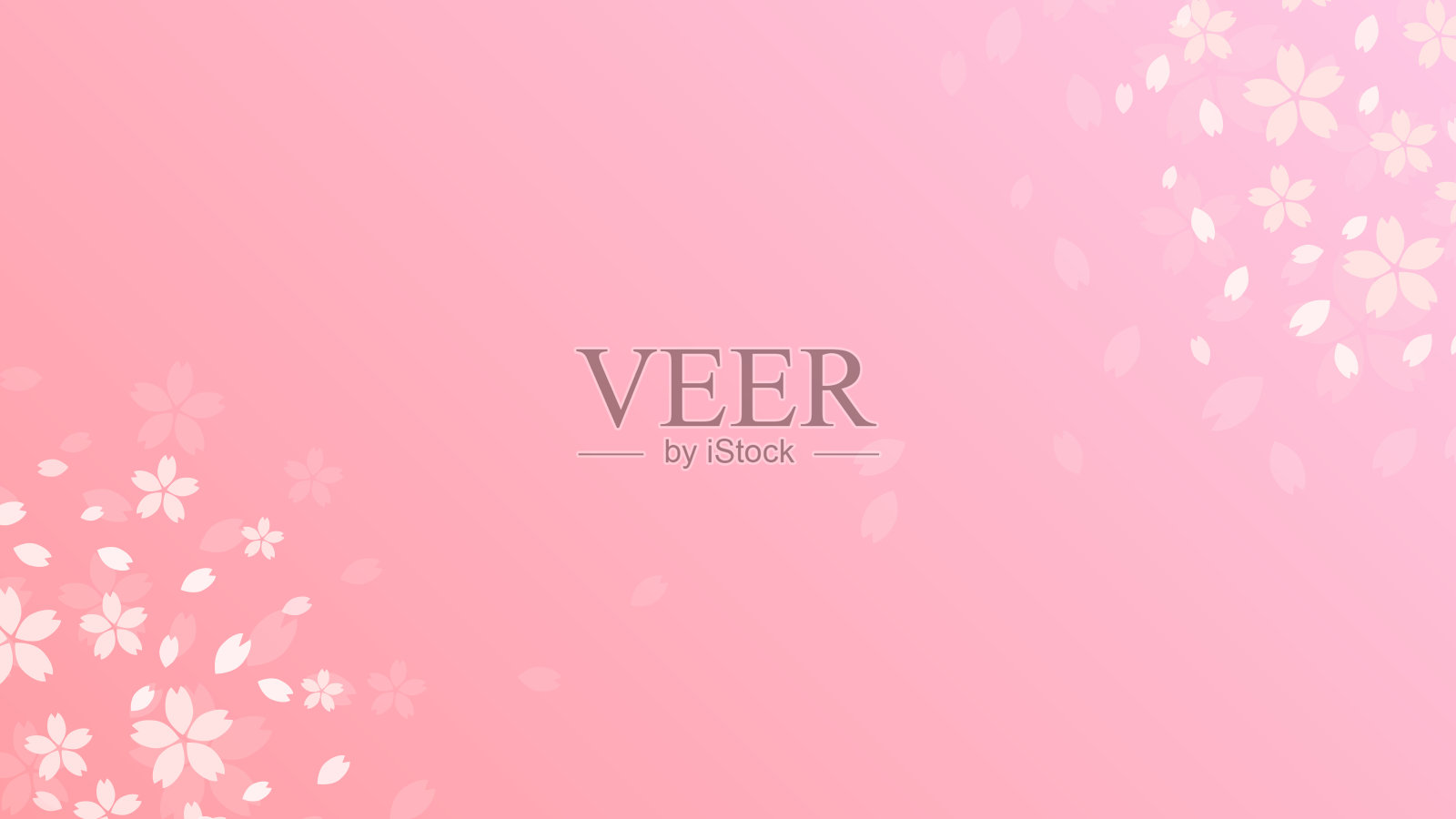 这是一个苍白的樱花幻想背景框架插图。插画图片素材