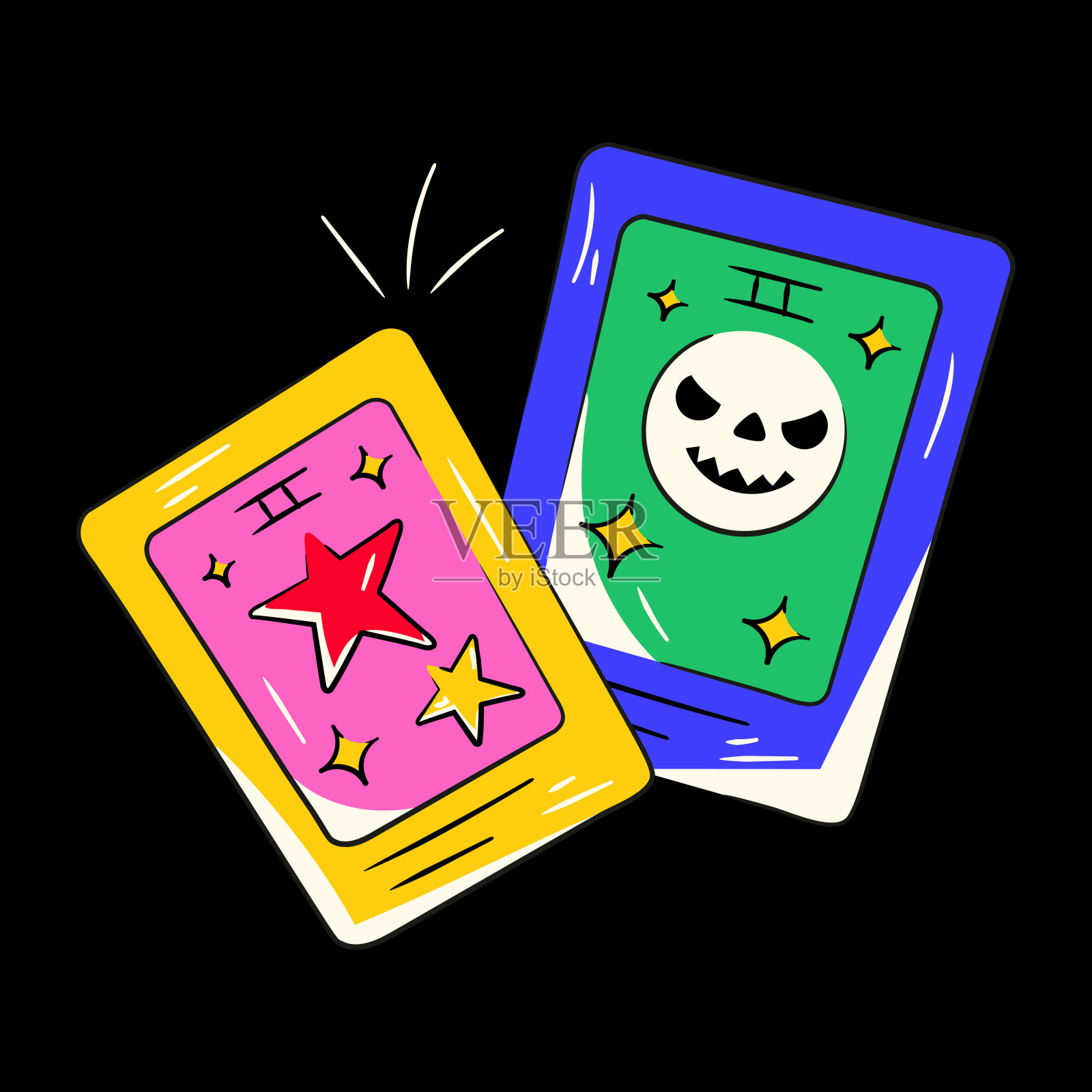 女巫卡插画图片素材