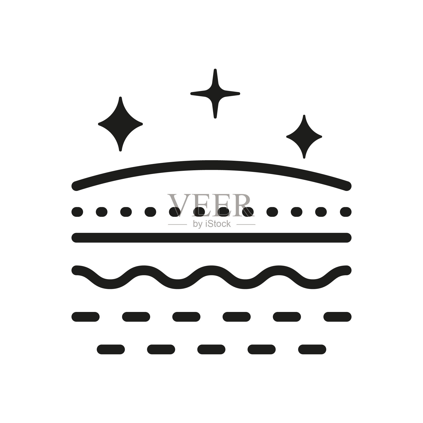 美容和清洁面部皮肤剪影图标。健康，新鲜的皮肤象形文字。面部护肤，卫生图标。孤立矢量图插画图片素材