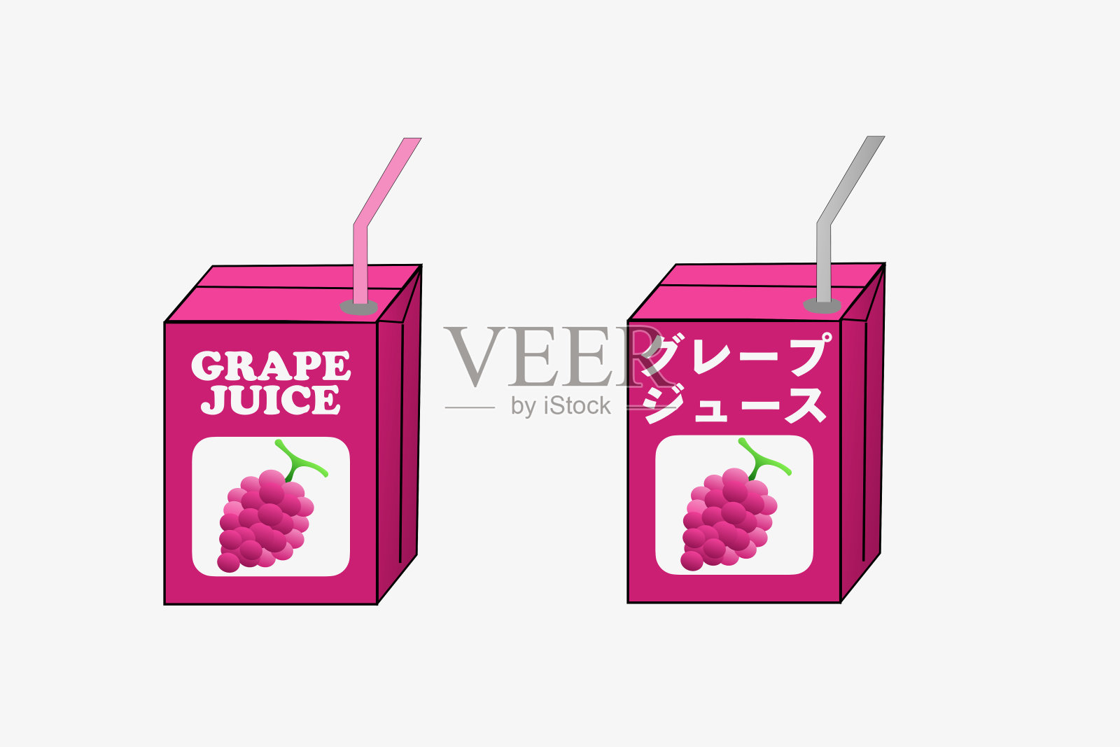 果汁盒子插画图片素材