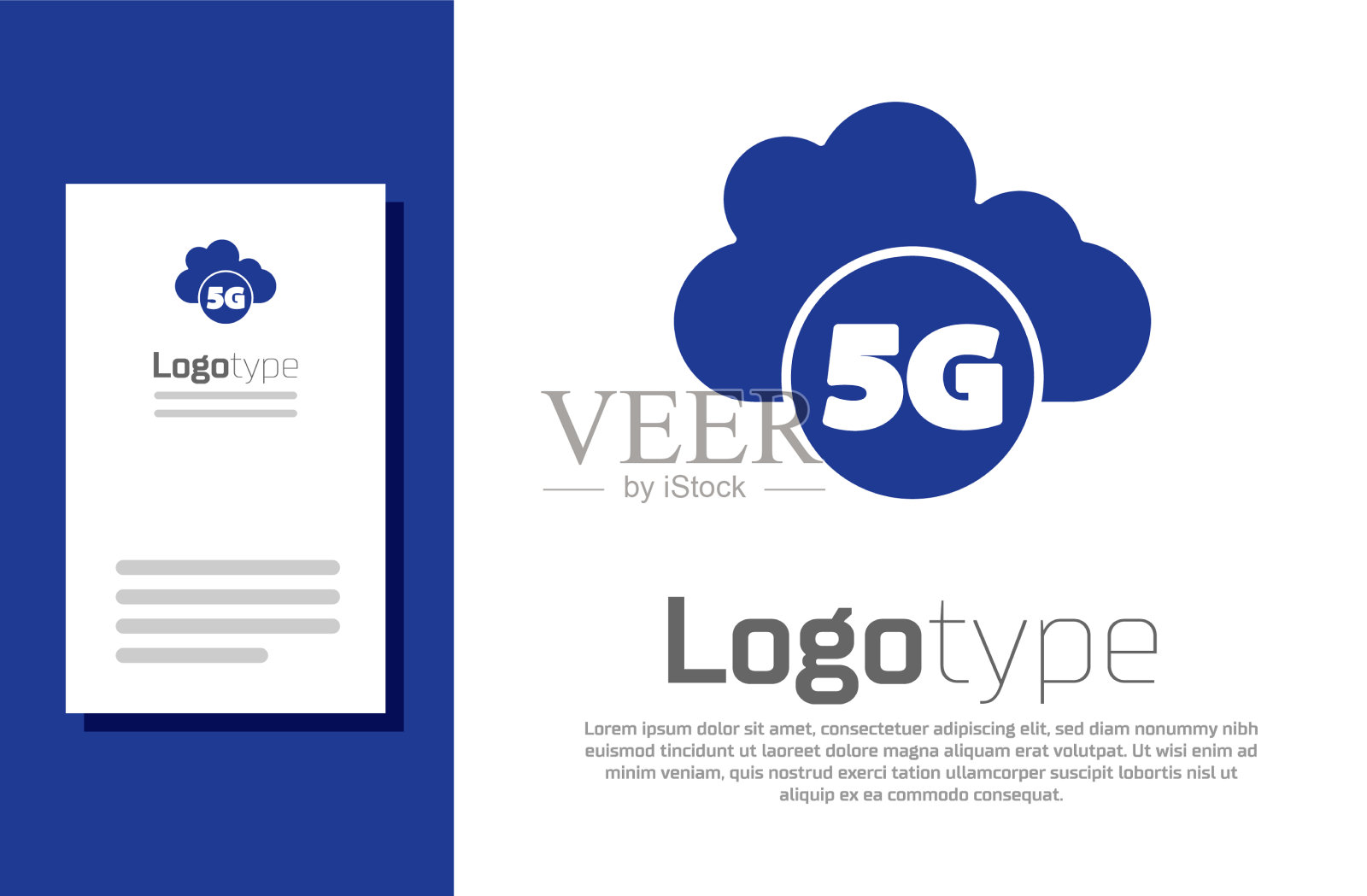 蓝云5g新型无线互联网wifi插画图片素材