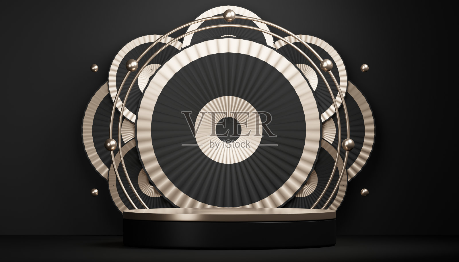 时尚产品背景和黑色讲台展示与空白背景。照片摄影图片