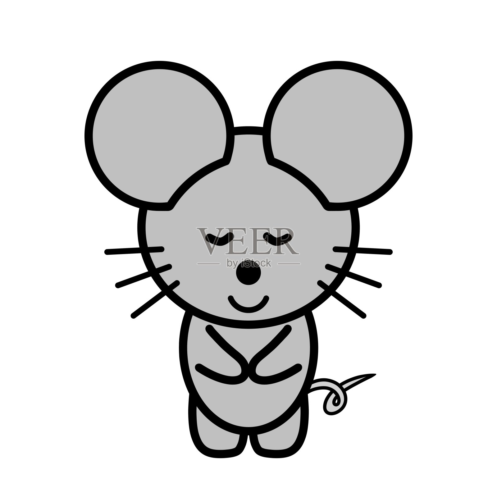 一只鞠躬的老鼠插画图片素材