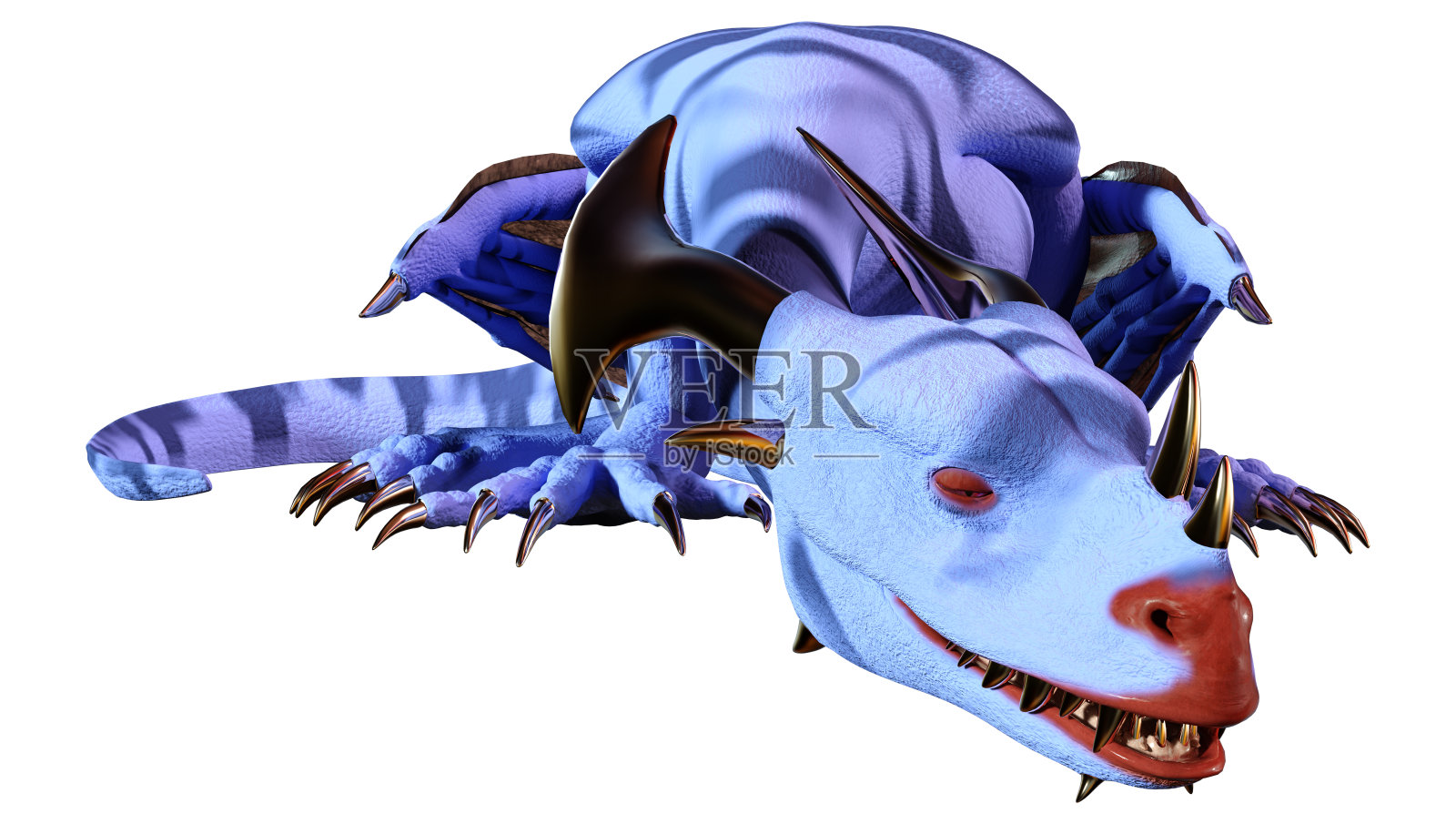 3D渲染童话故事龙白面照片摄影图片