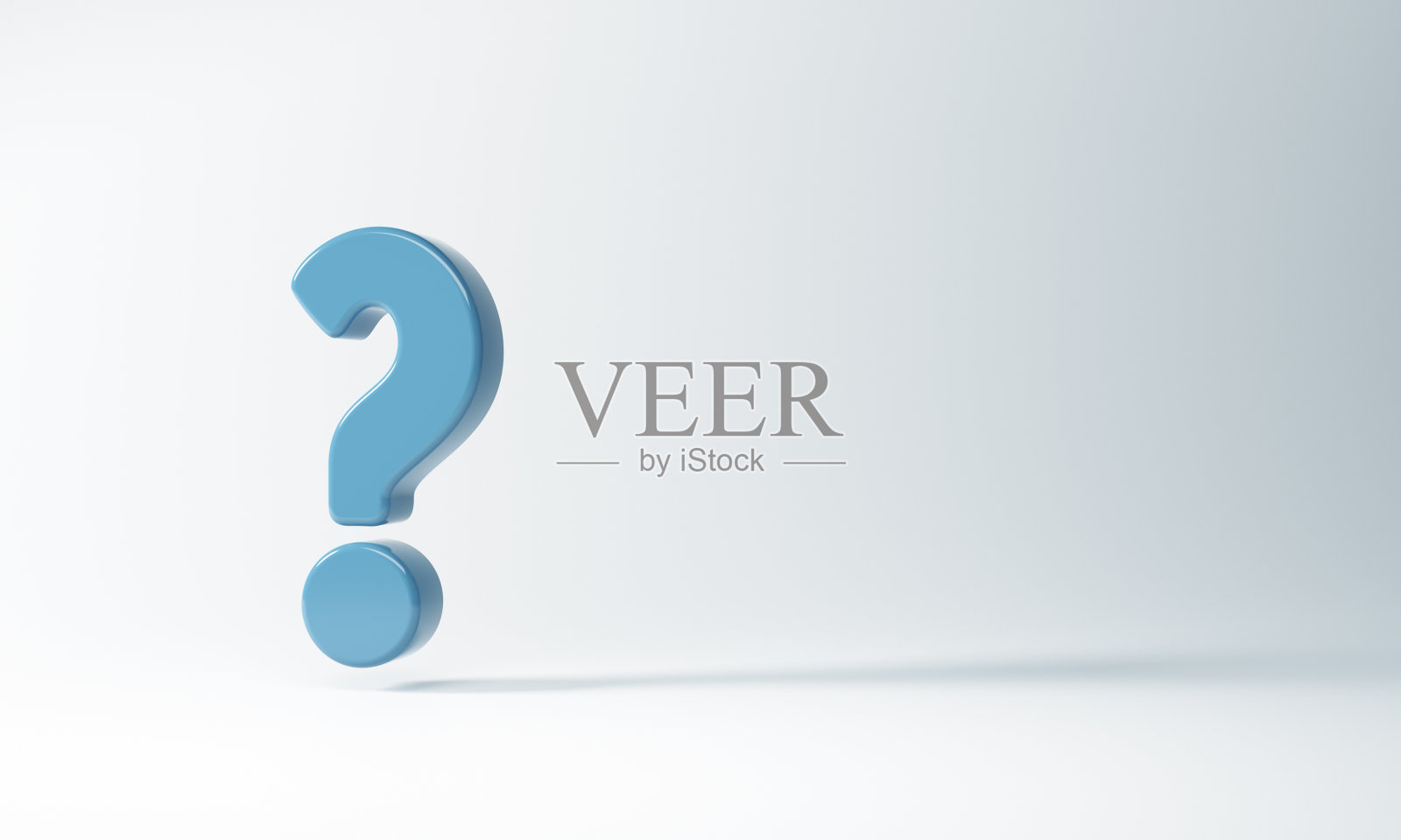 白色背景复制空间上的蓝色问号。照片摄影图片