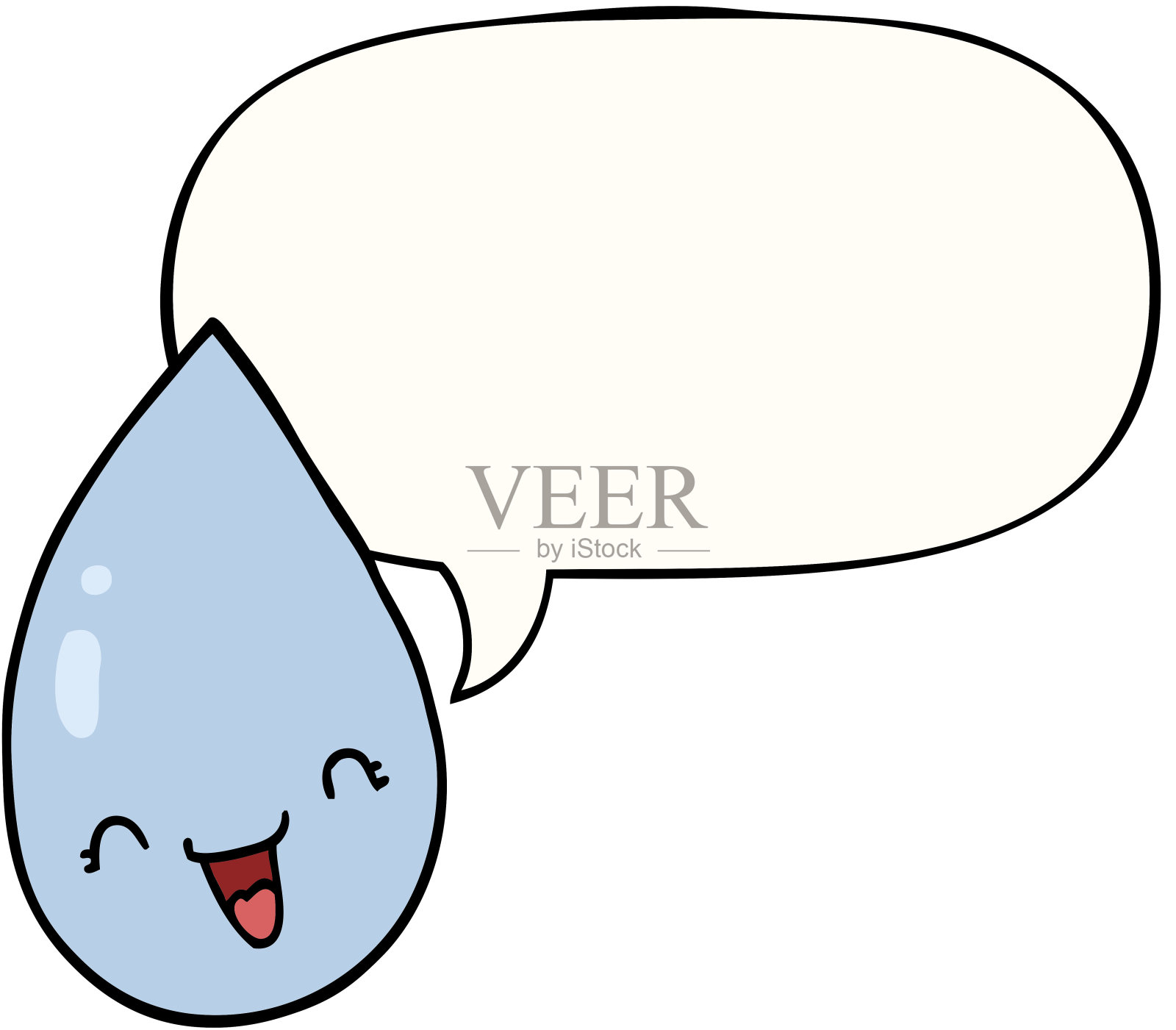 带有语音泡泡的卡通雨滴插画图片素材