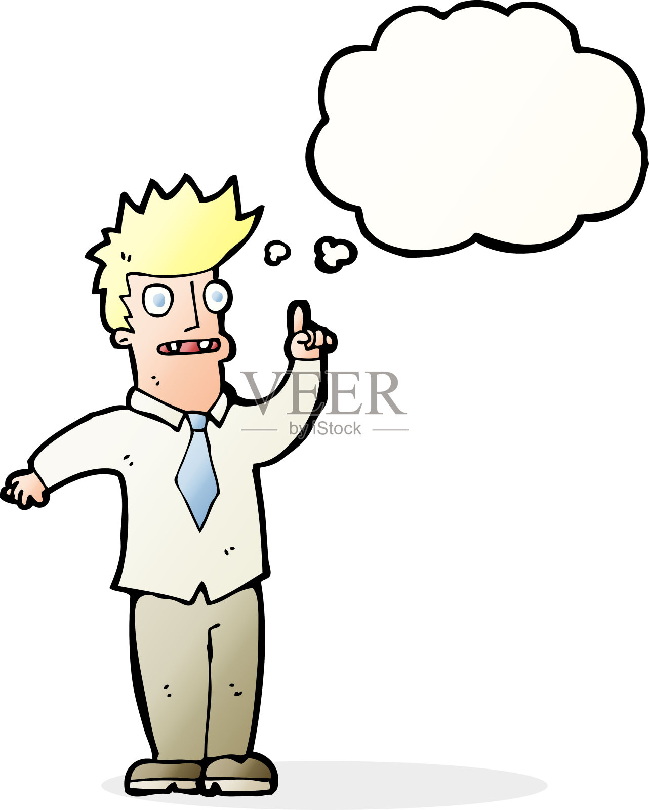 有想法的卡通人物有思想泡泡设计元素图片