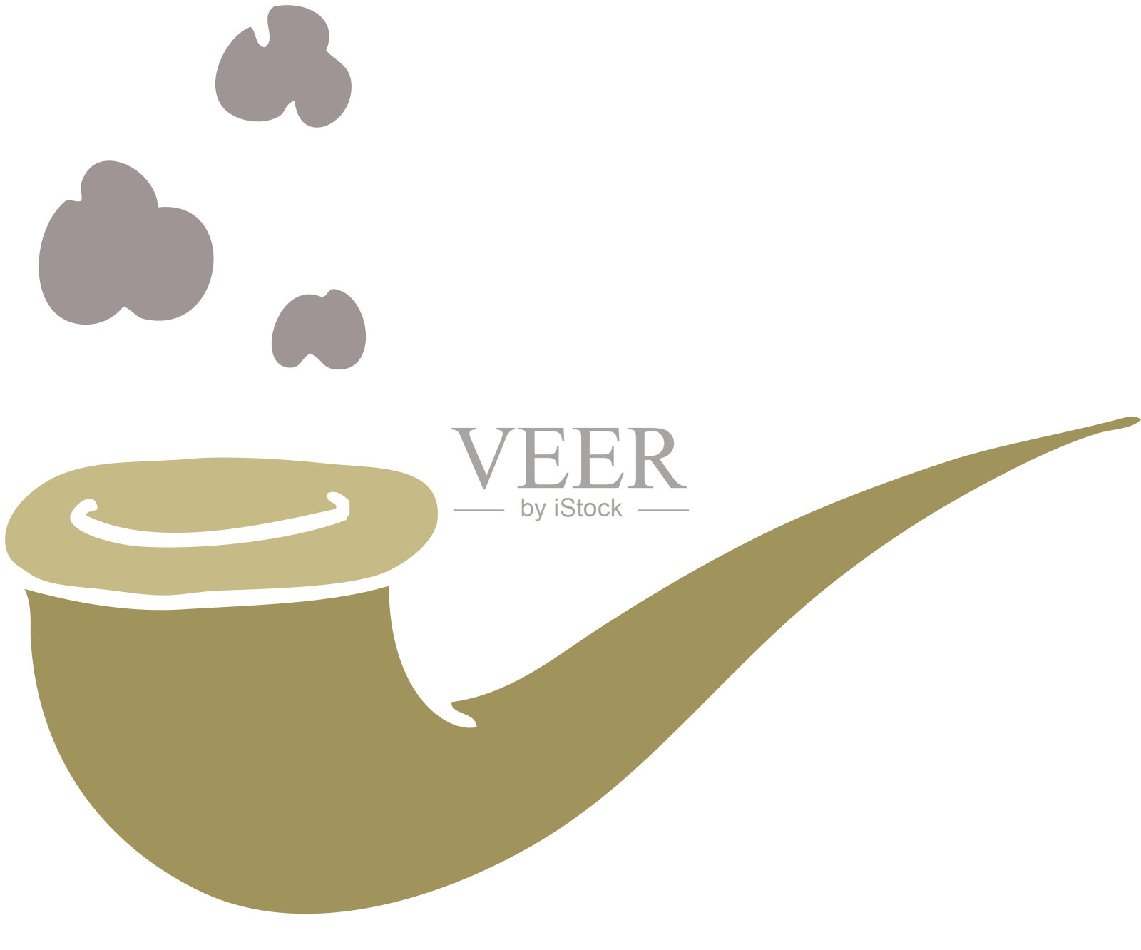 卡通涂鸦吸烟烟斗设计元素图片