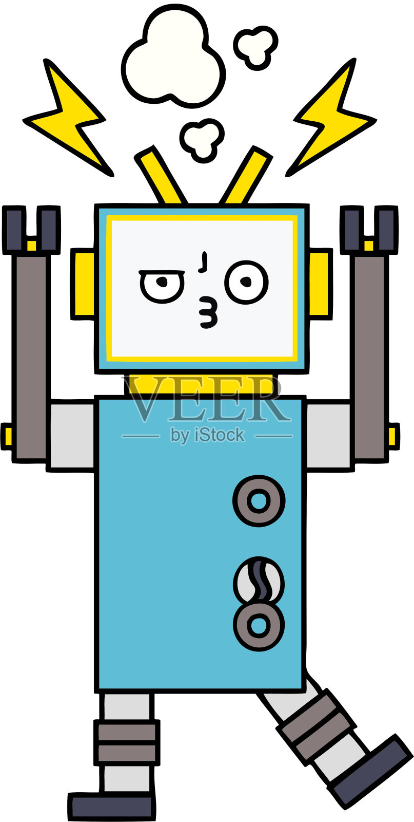 可爱的卡通机器人设计元素图片