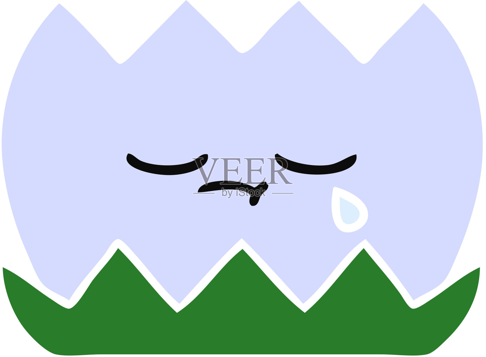 百合花的平面彩色复古卡通设计元素图片