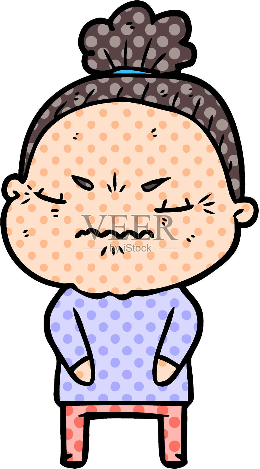 卡通烦老太太设计元素图片