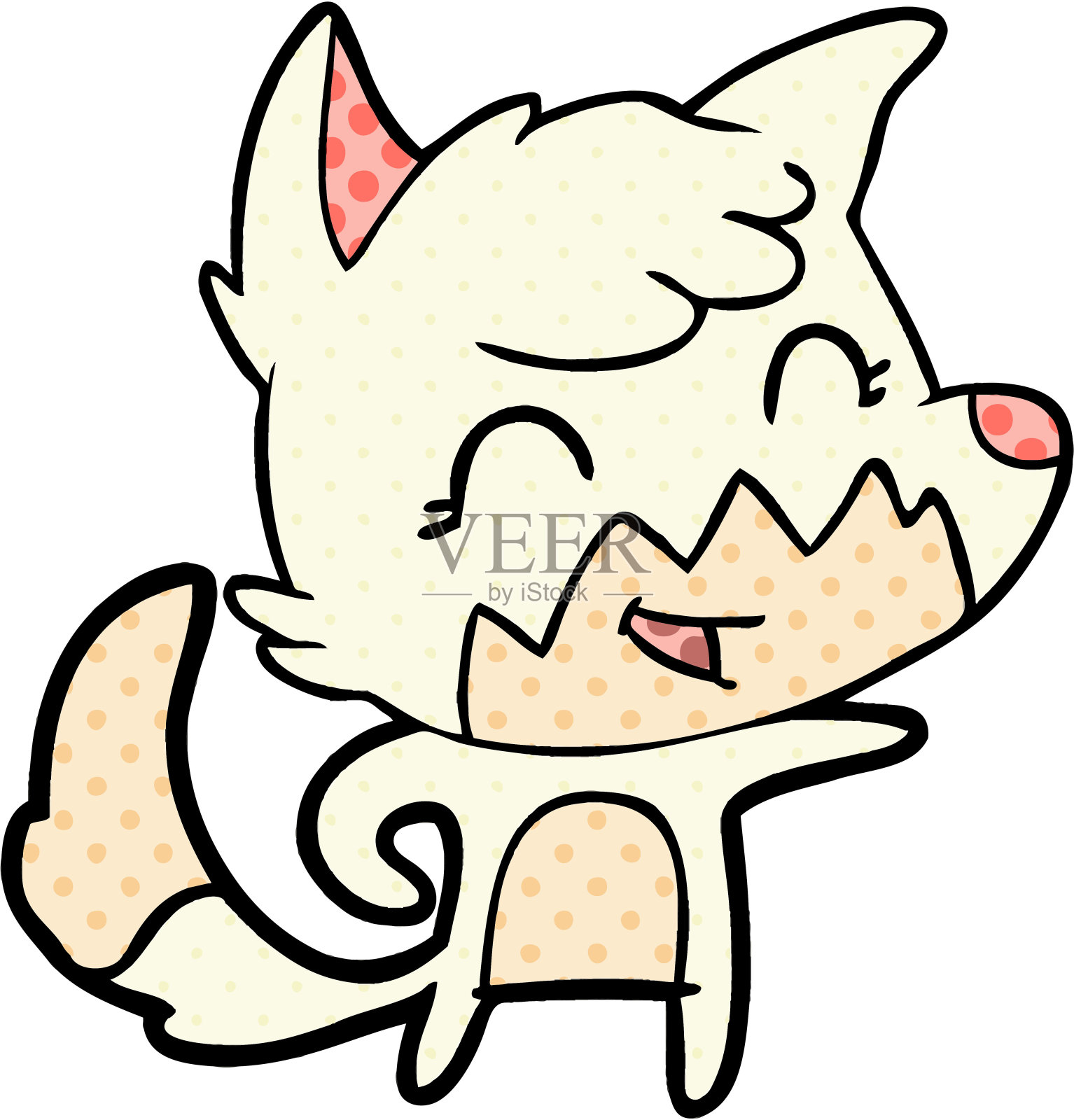 快乐的卡通狐狸设计元素图片