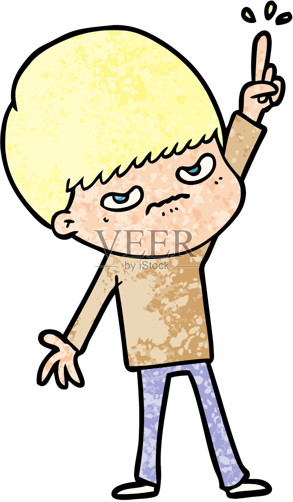 愤怒的卡通男孩设计元素图片