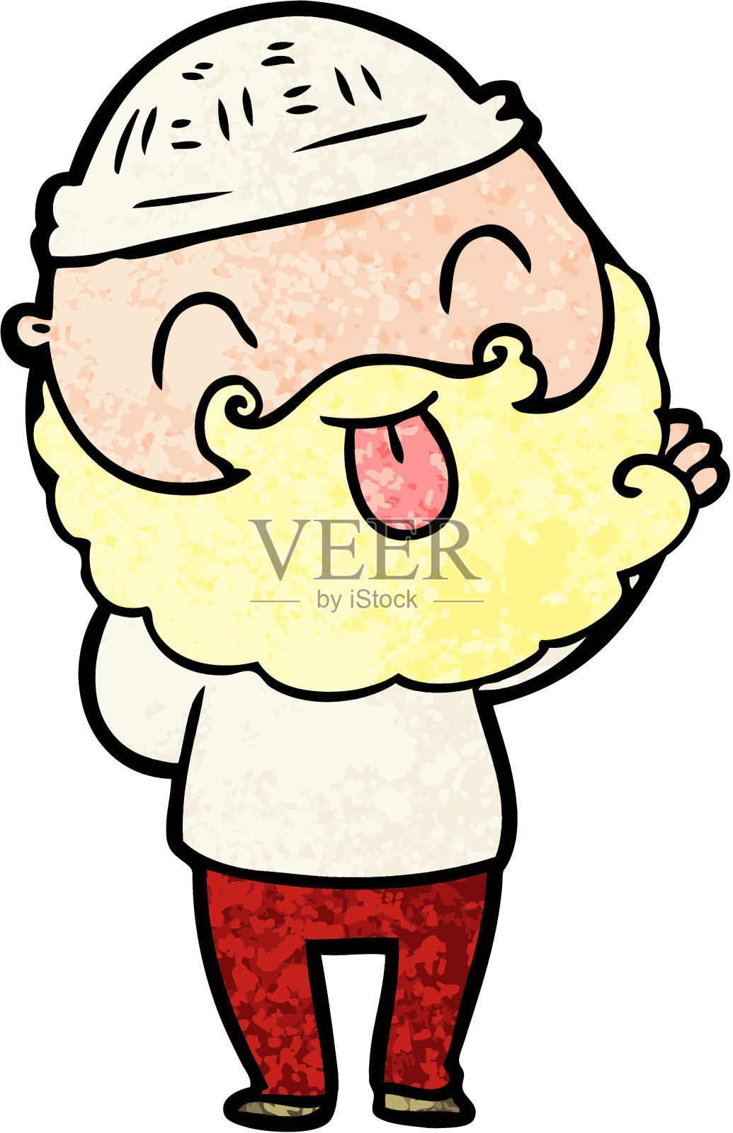 胡子伸舌头的男人设计元素图片