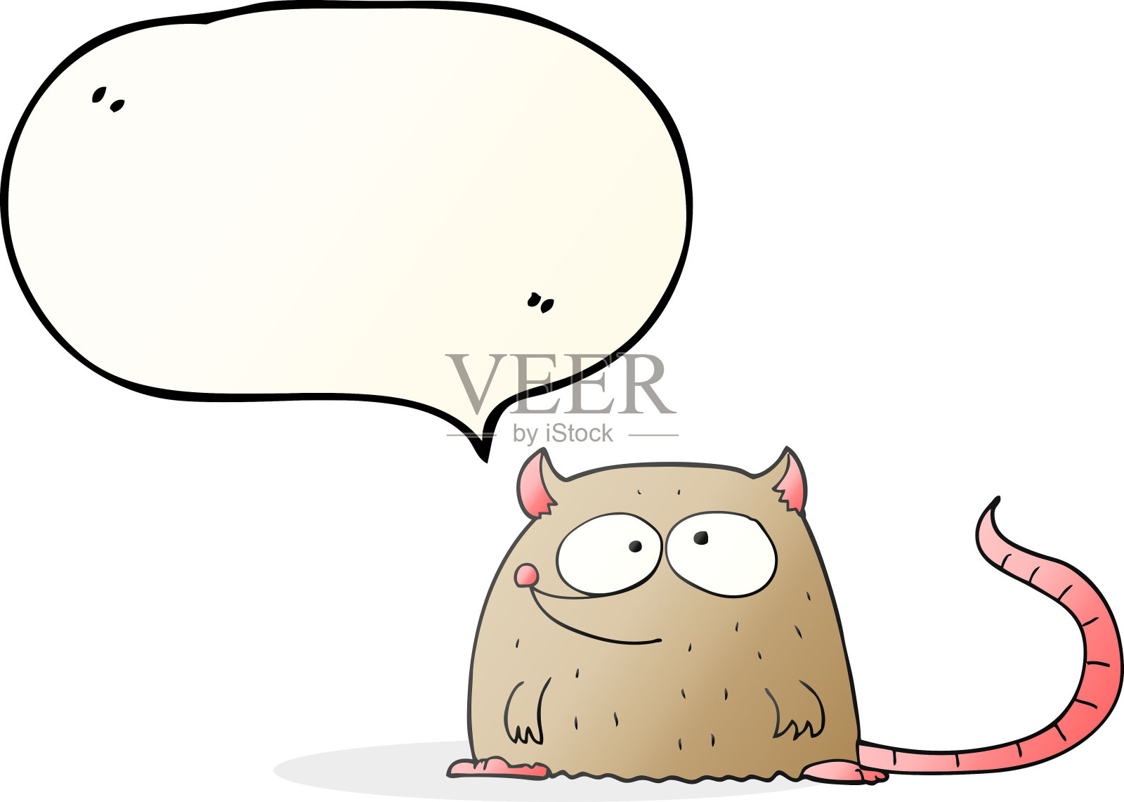 手绘语音泡泡卡通鼠标插画图片素材