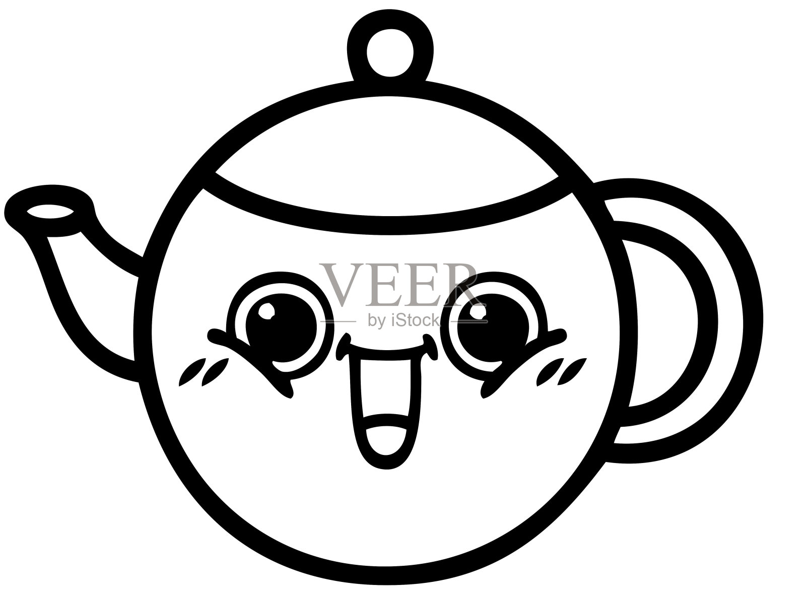 茶壶的线条漫画设计元素图片