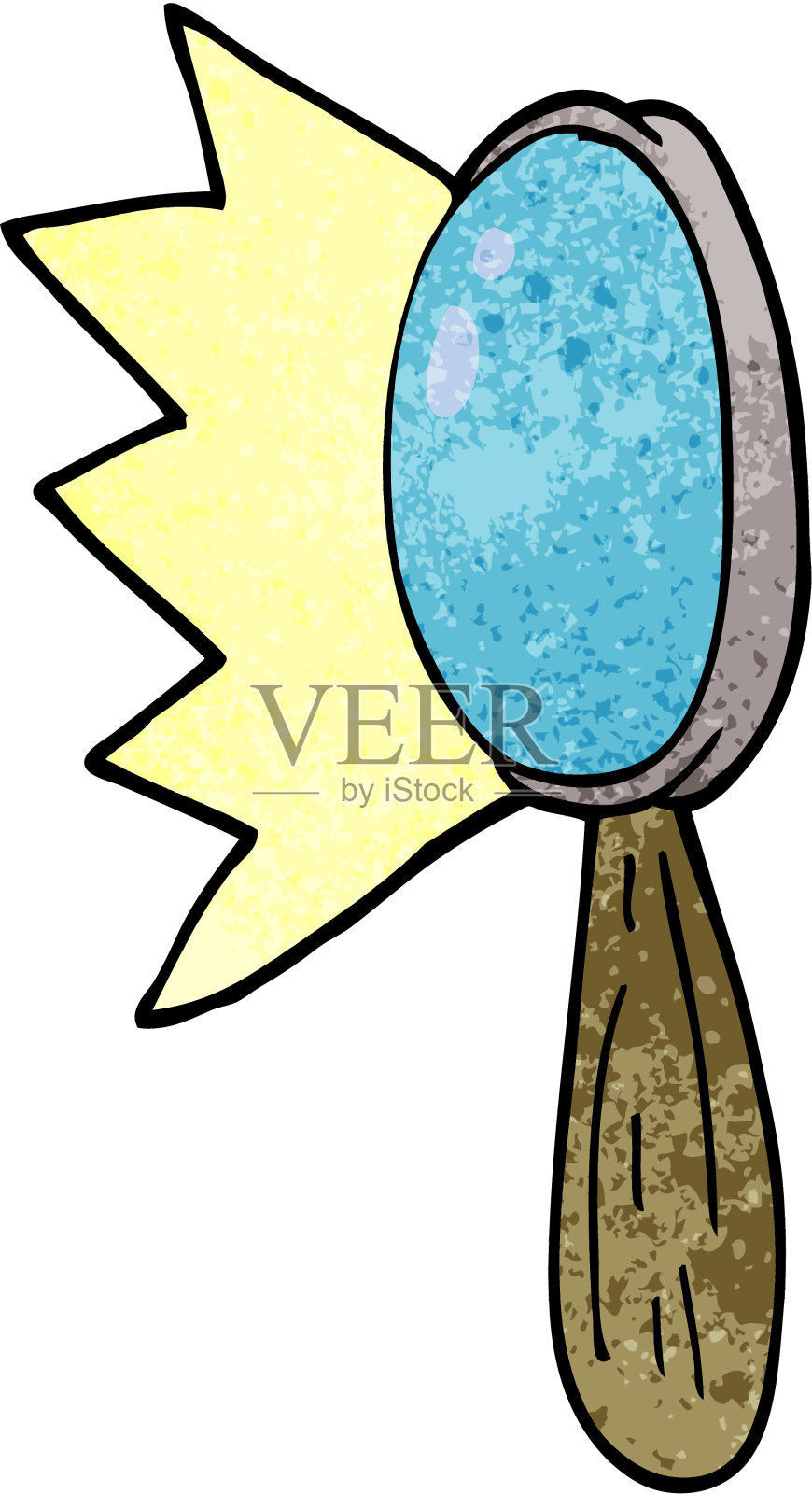 卡通涂鸦放大镜设计元素图片