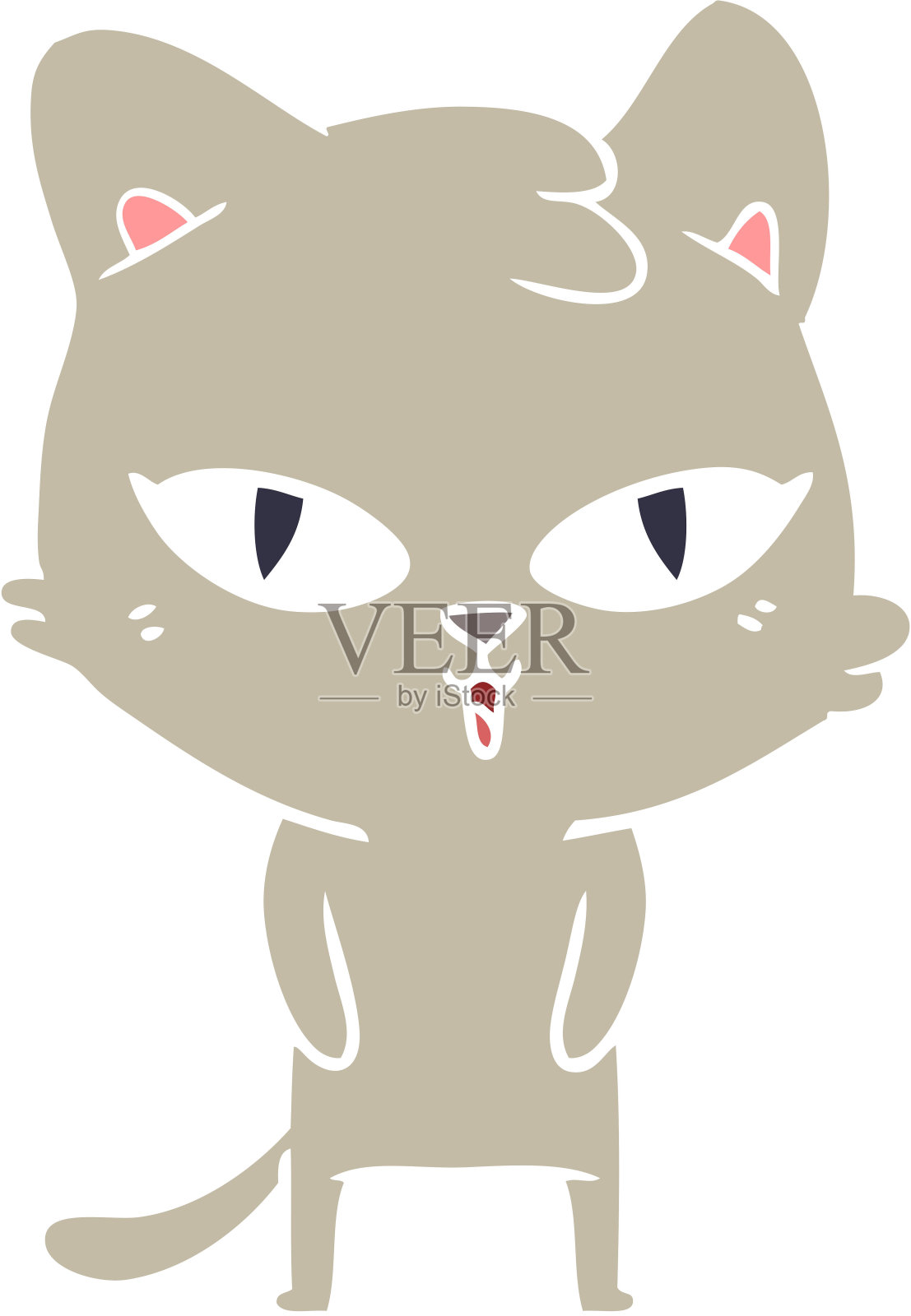 平面色彩风格卡通猫插画图片素材