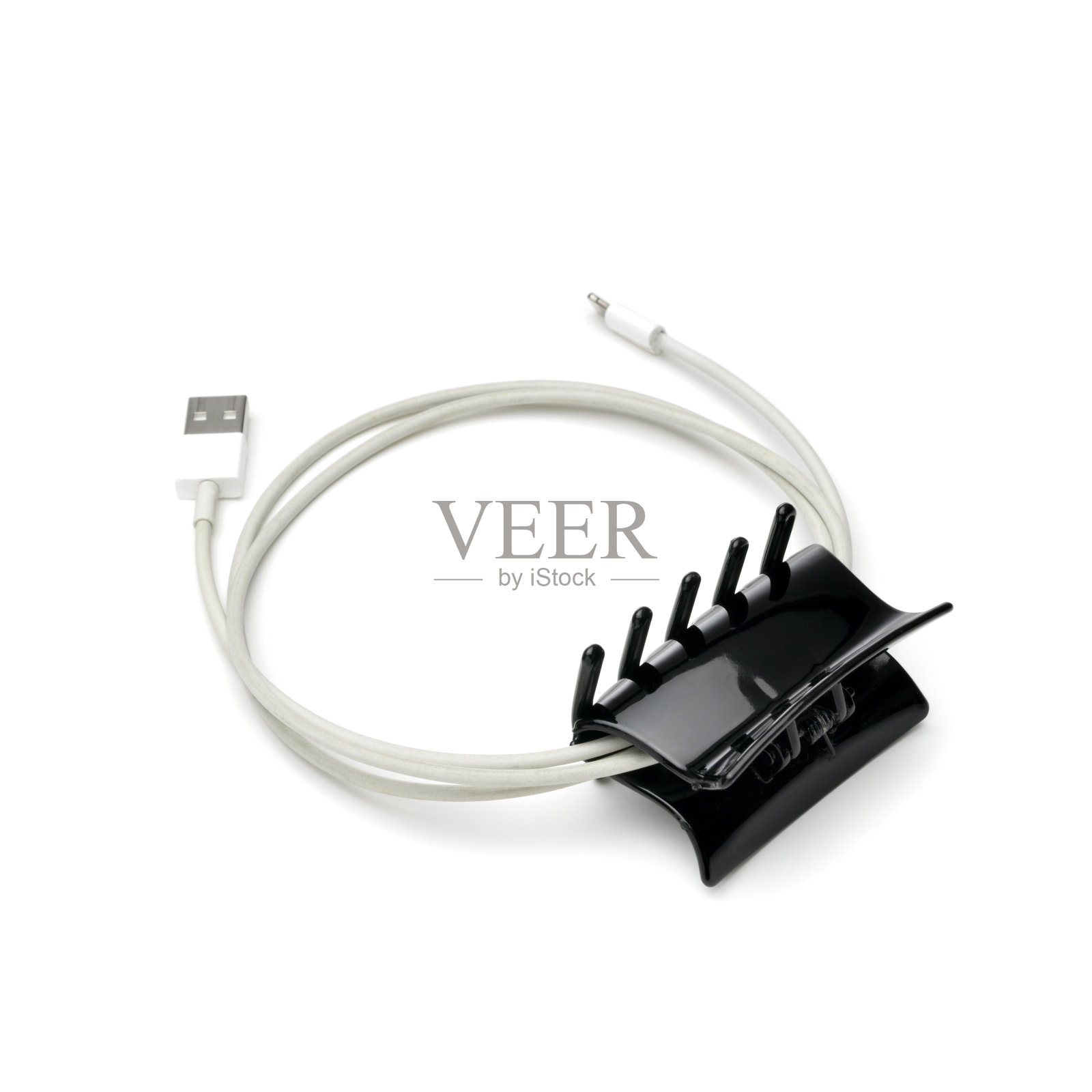 Lifehack;用发夹帮助整理绳子照片摄影图片