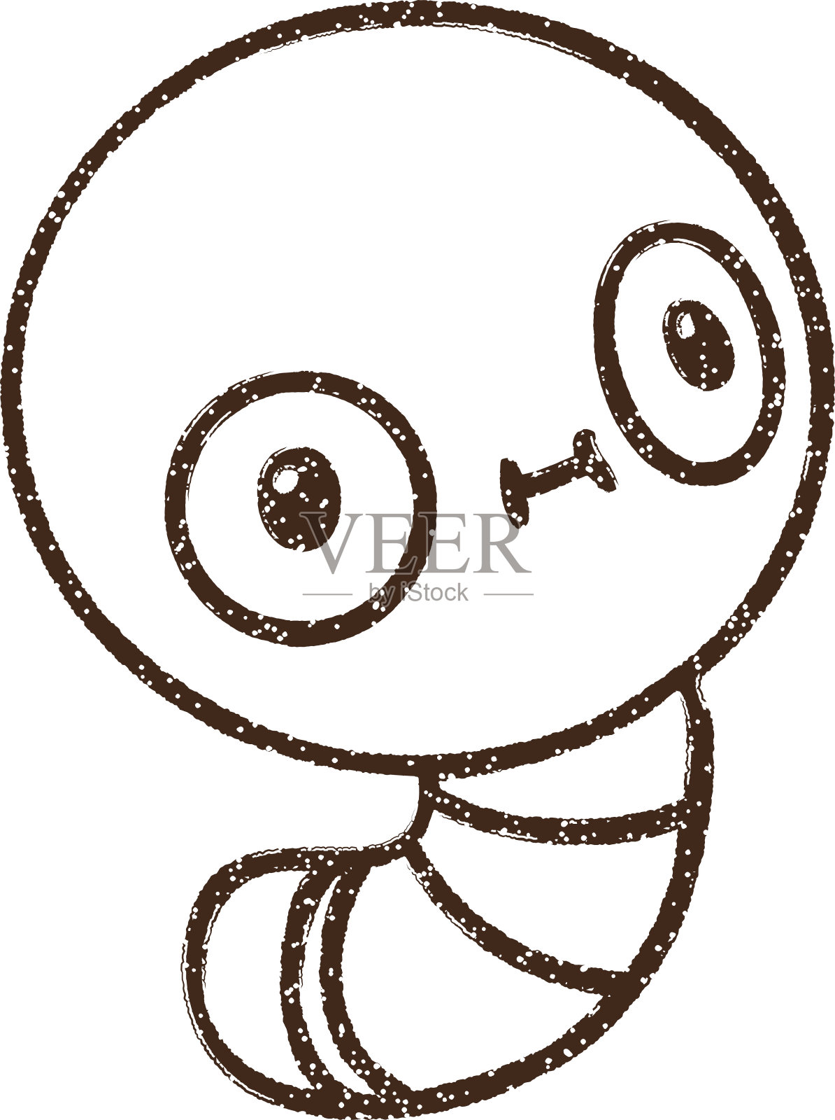 可爱的毛毛虫炭笔画设计元素图片