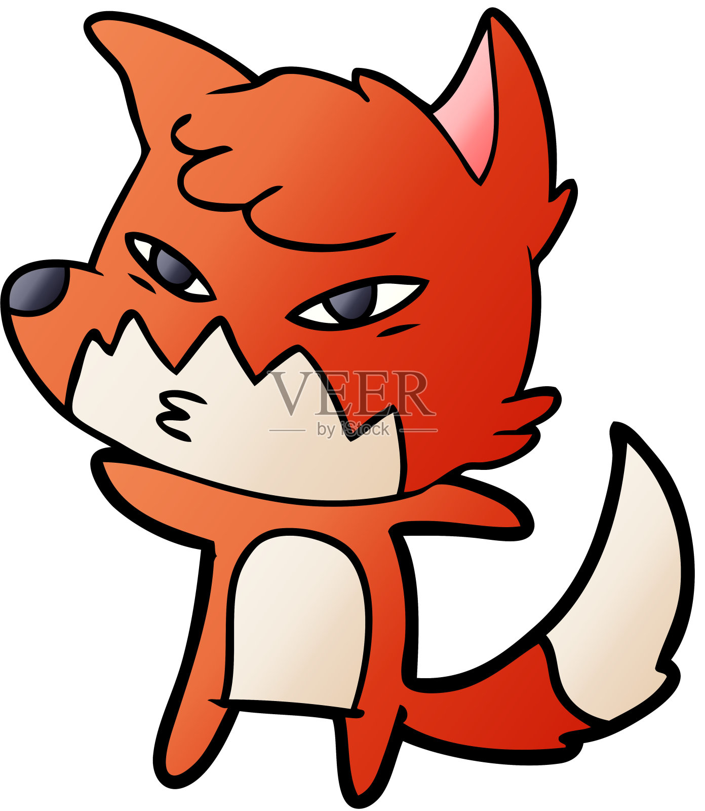 聪明的卡通狐狸设计元素图片