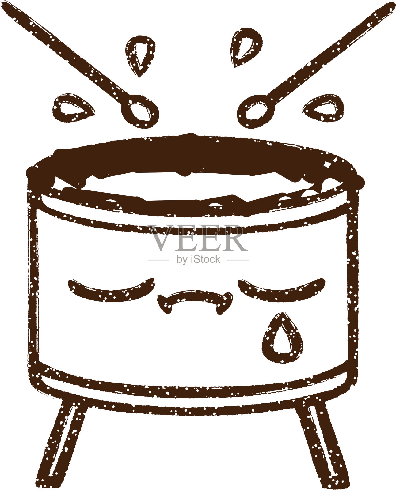 哭鼓炭笔画设计元素图片