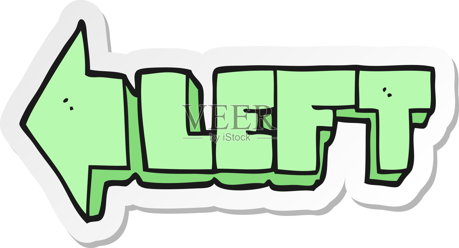 贴纸的卡通左符号设计元素图片