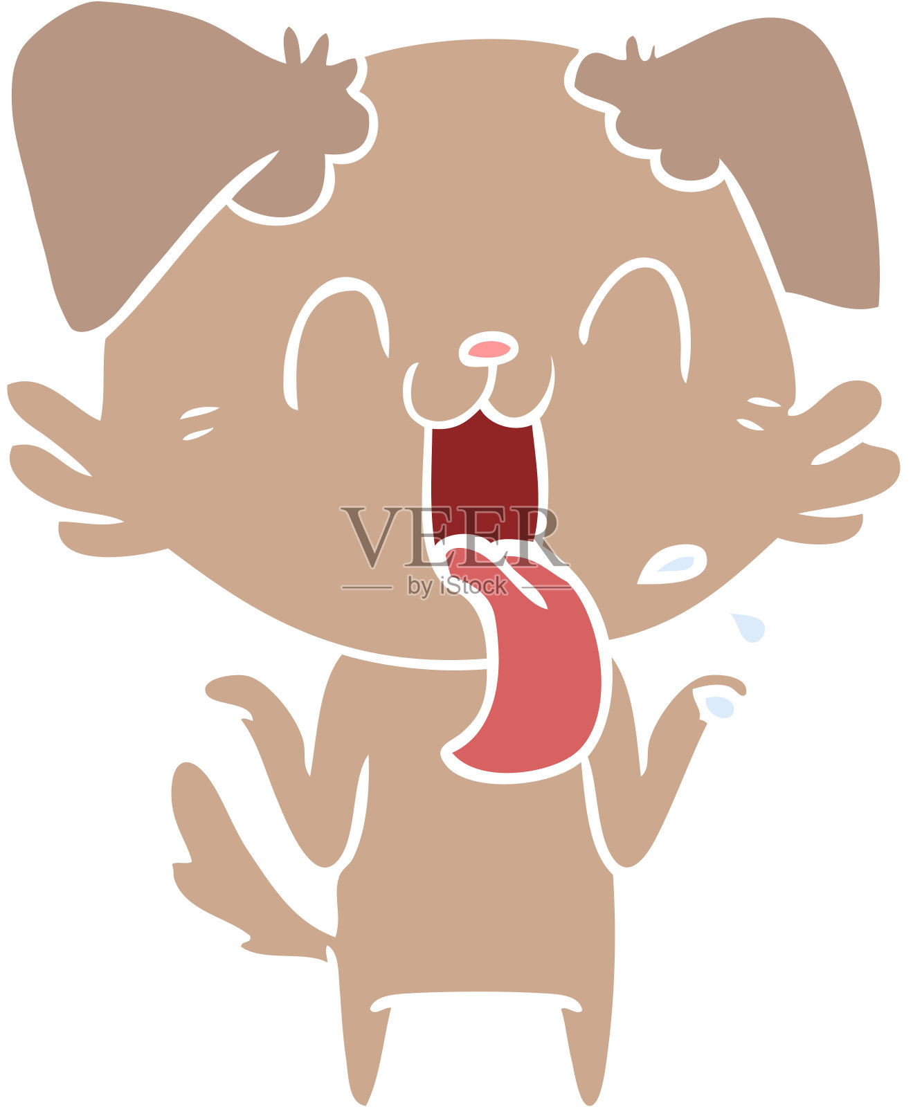 平面色彩风格卡通喘气狗耸肩设计元素图片