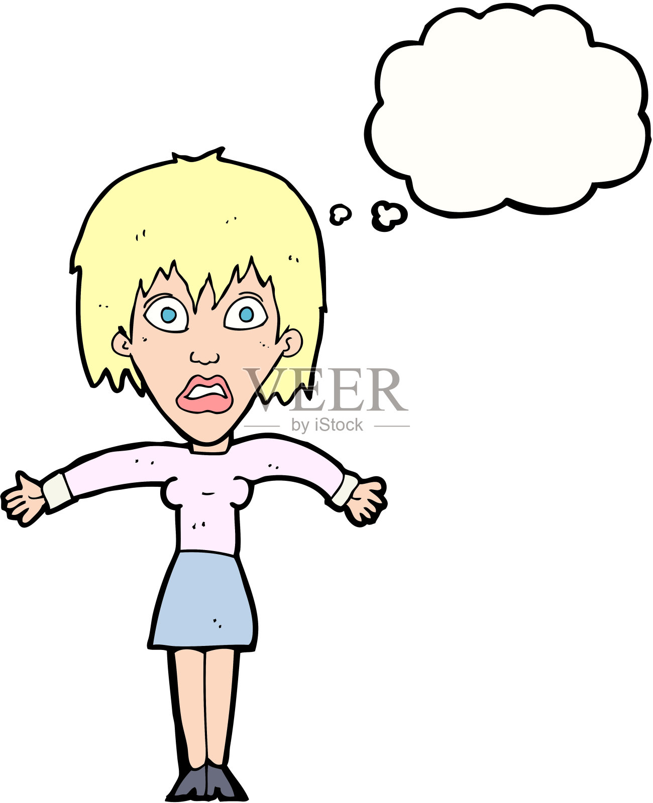 漫画用思想泡泡震惊了女人设计元素图片