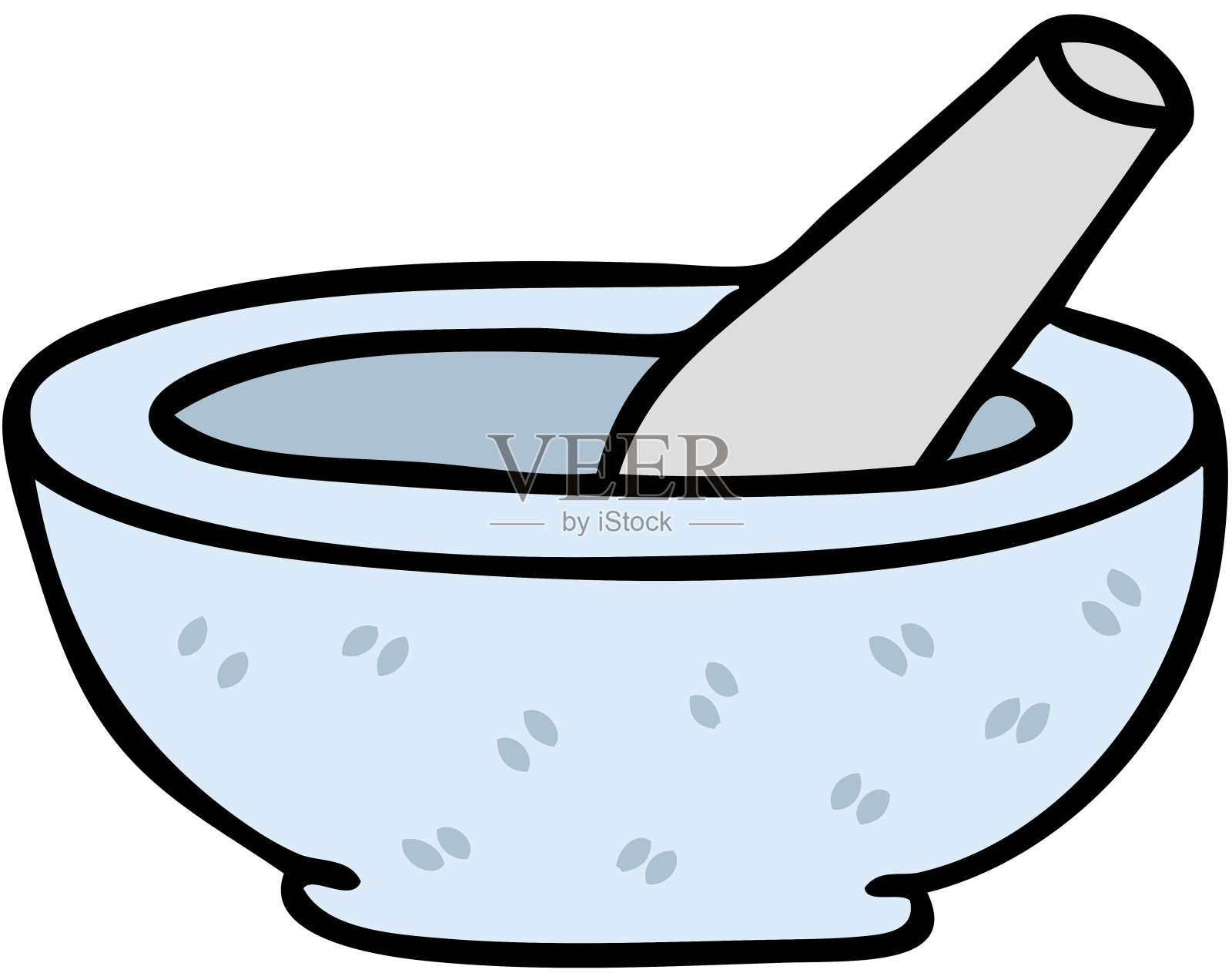 手绘古怪卡通杵臼插画图片素材