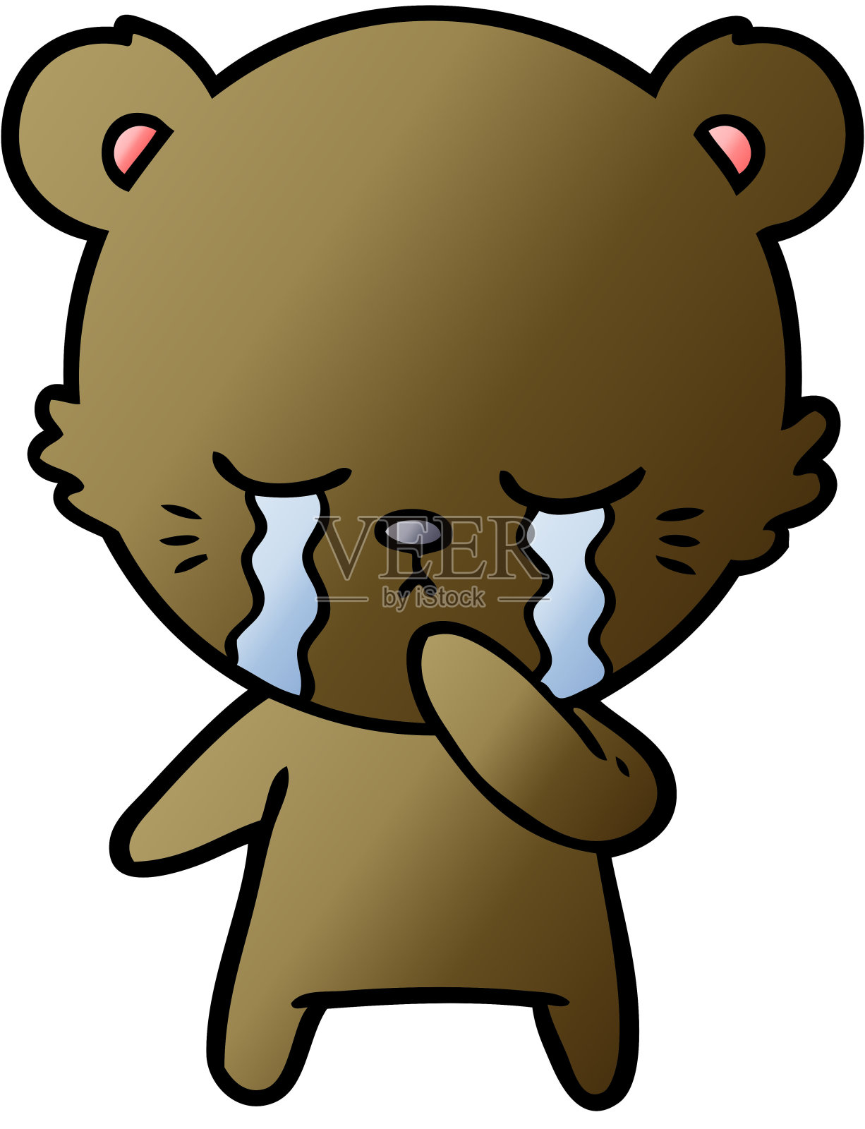 哭泣的卡通熊设计元素图片