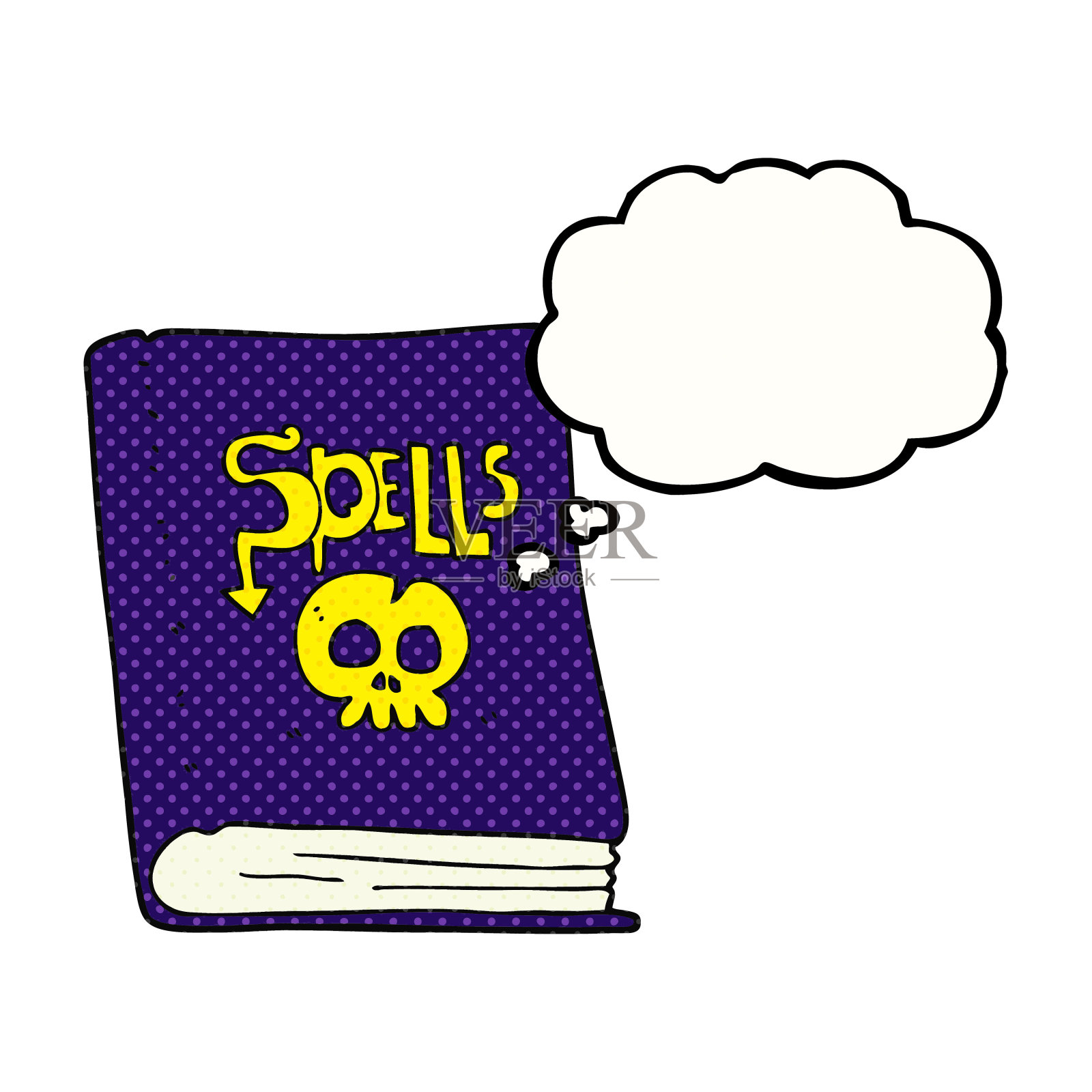 徒手画思想泡泡卡通拼书插画图片素材