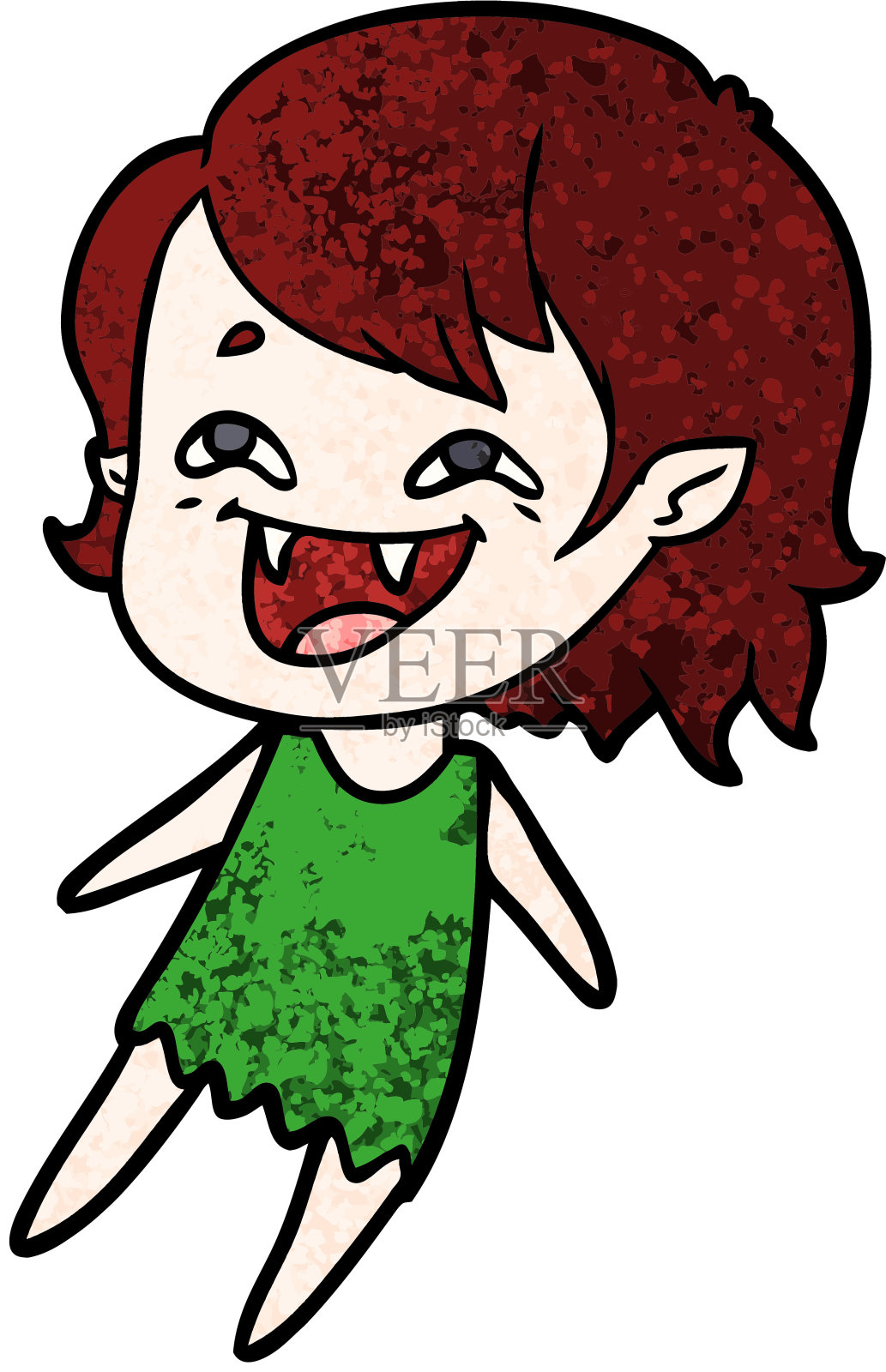 卡通大笑吸血鬼女孩设计元素图片