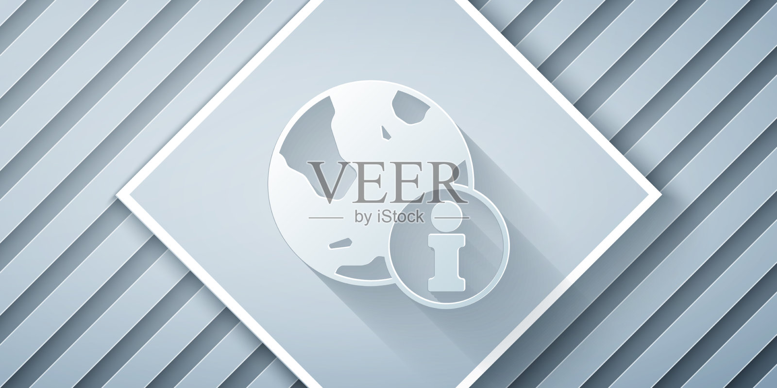 剪纸信息图标隔离在灰色上插画图片素材