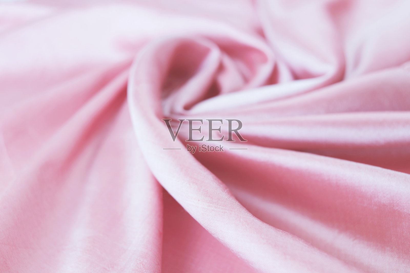 粉红色真丝质地，褶皱，俯视图照片摄影图片
