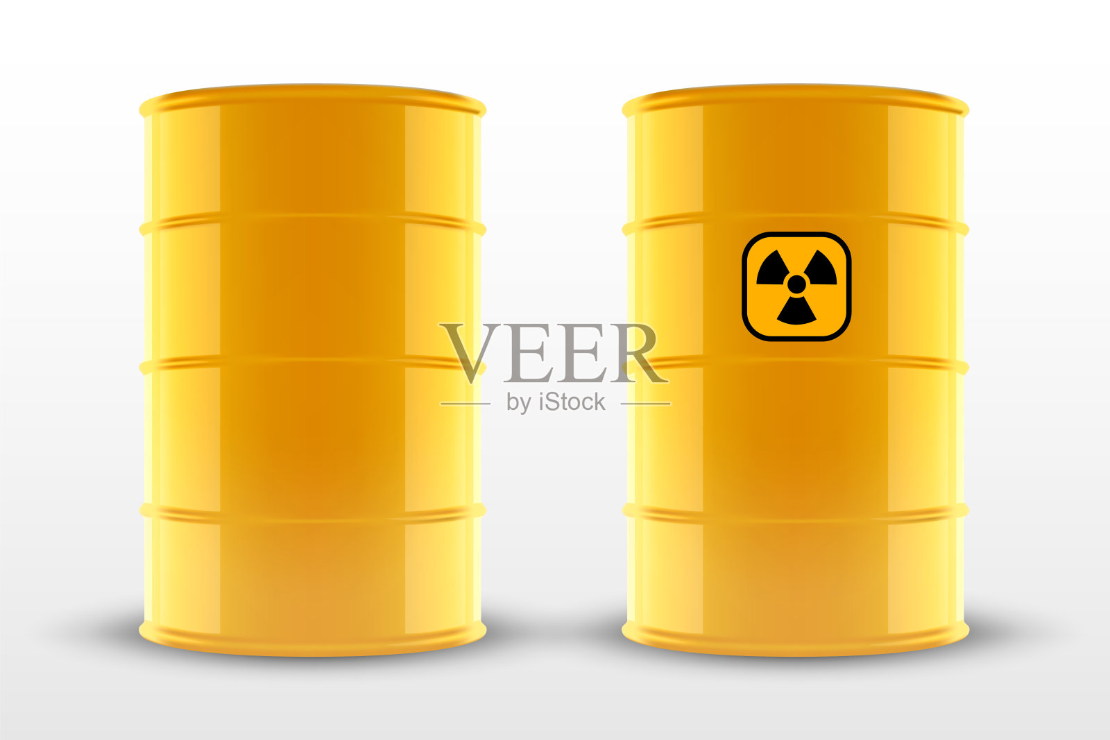 装有放射性物质的黄色桶插画图片素材