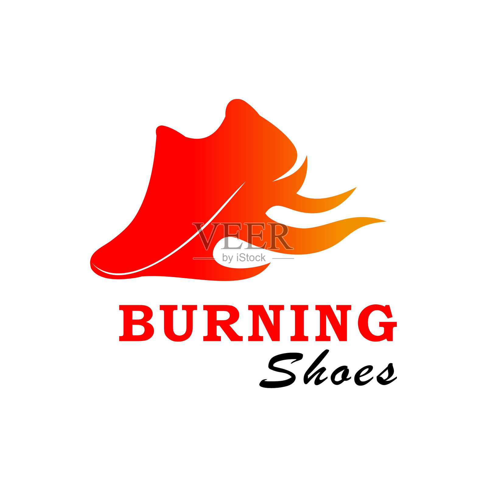 燃烧鞋标志插画图片素材