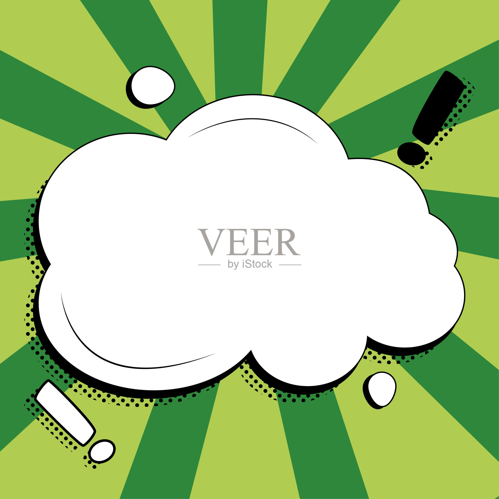 带有复制空间和彩色涂鸦的漫画空白语音气泡。表示社交媒体消息和连接的爆炸框架中空模板的设计。插画图片素材