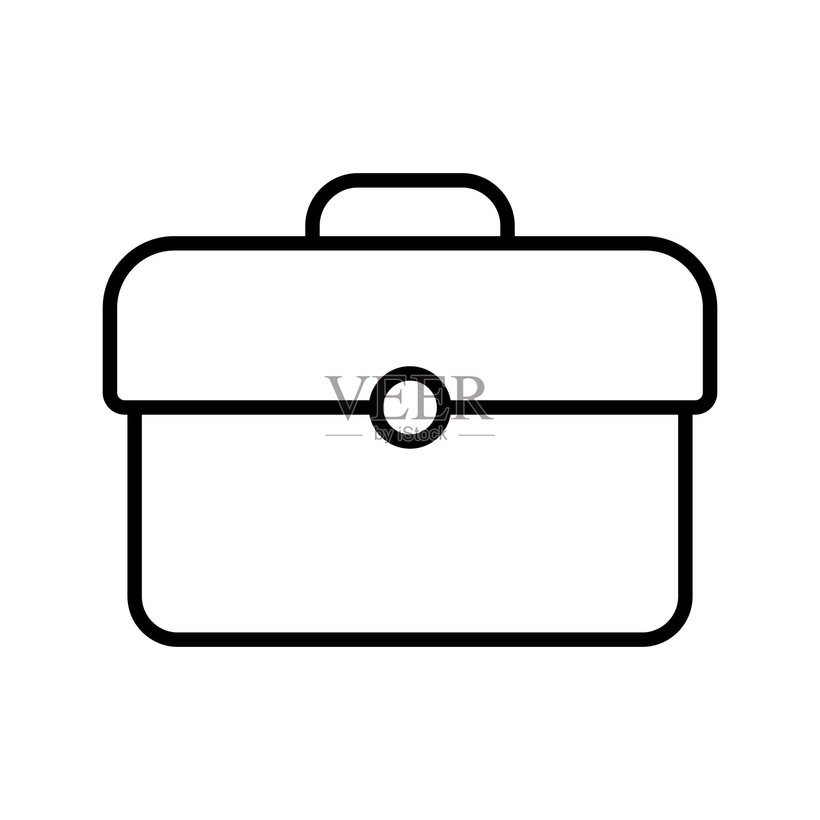 商务包图标，公文包矢量图标。手提箱，组合符号，线性风格象形文字孤立在白色上。图标素材