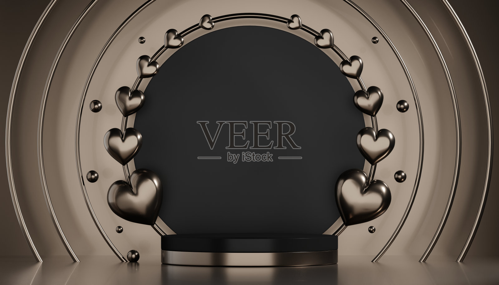 时尚产品背景和黑色讲台展示与空白背景。照片摄影图片