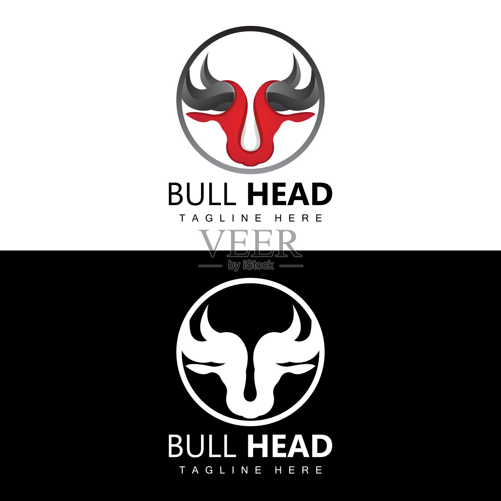 牛头标志，农场动物矢量，牲畜插图，公司品牌图标插画图片素材