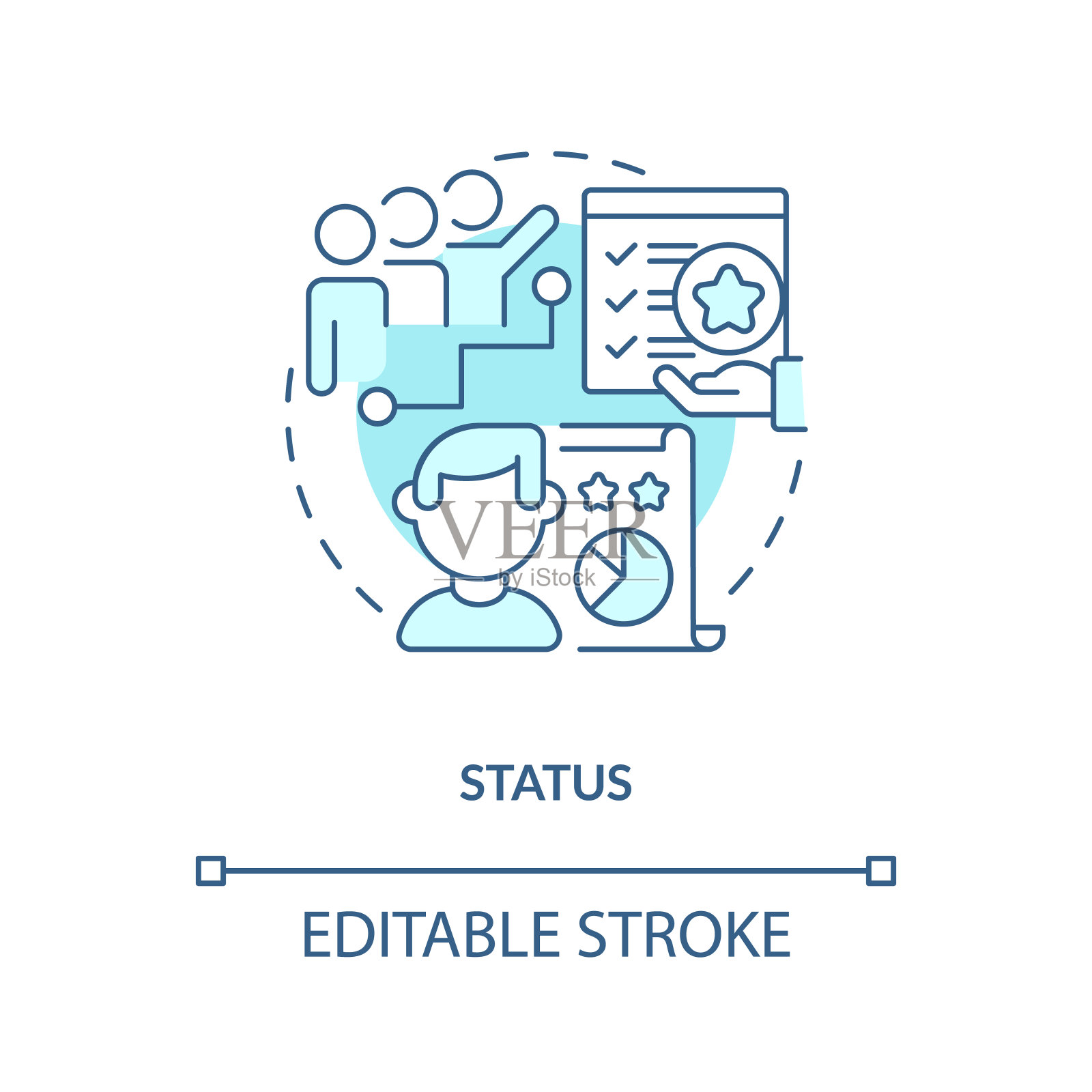 状态绿松石概念图标插画图片素材