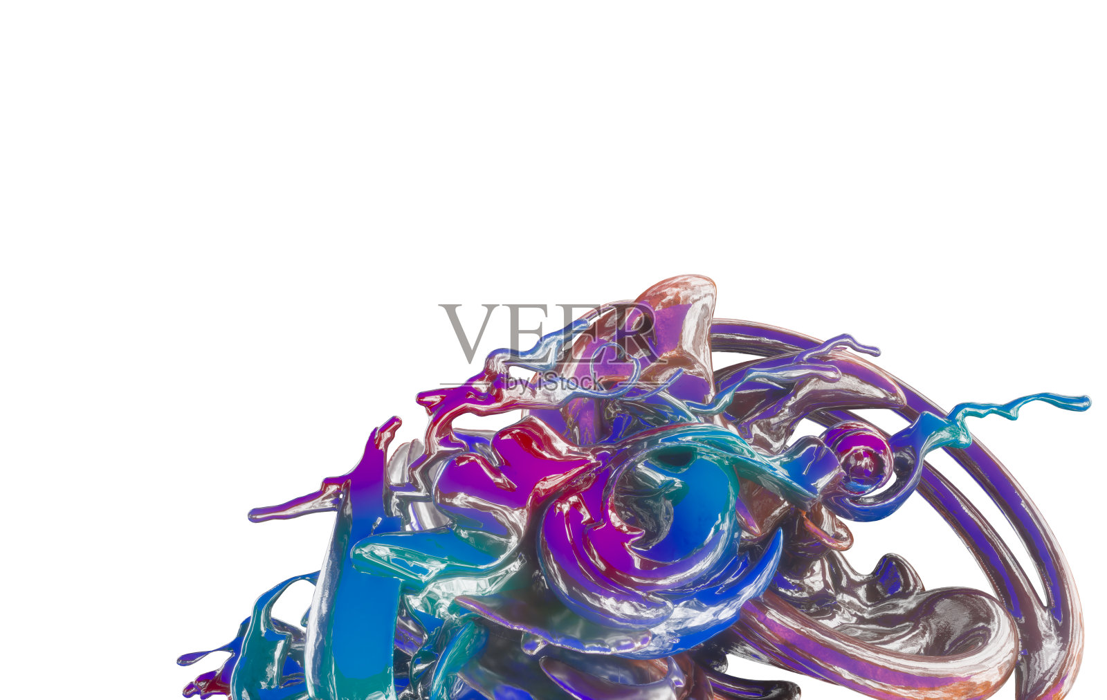 抽象背景的形式飞溅滴油漆3d渲染在一个白色的背景照片摄影图片